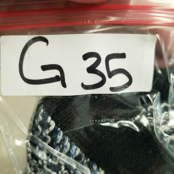 Velvet by Graham & Spencer White and Blue Knit Striped Full Zip Moto Jacket L - Picture 13 of 13